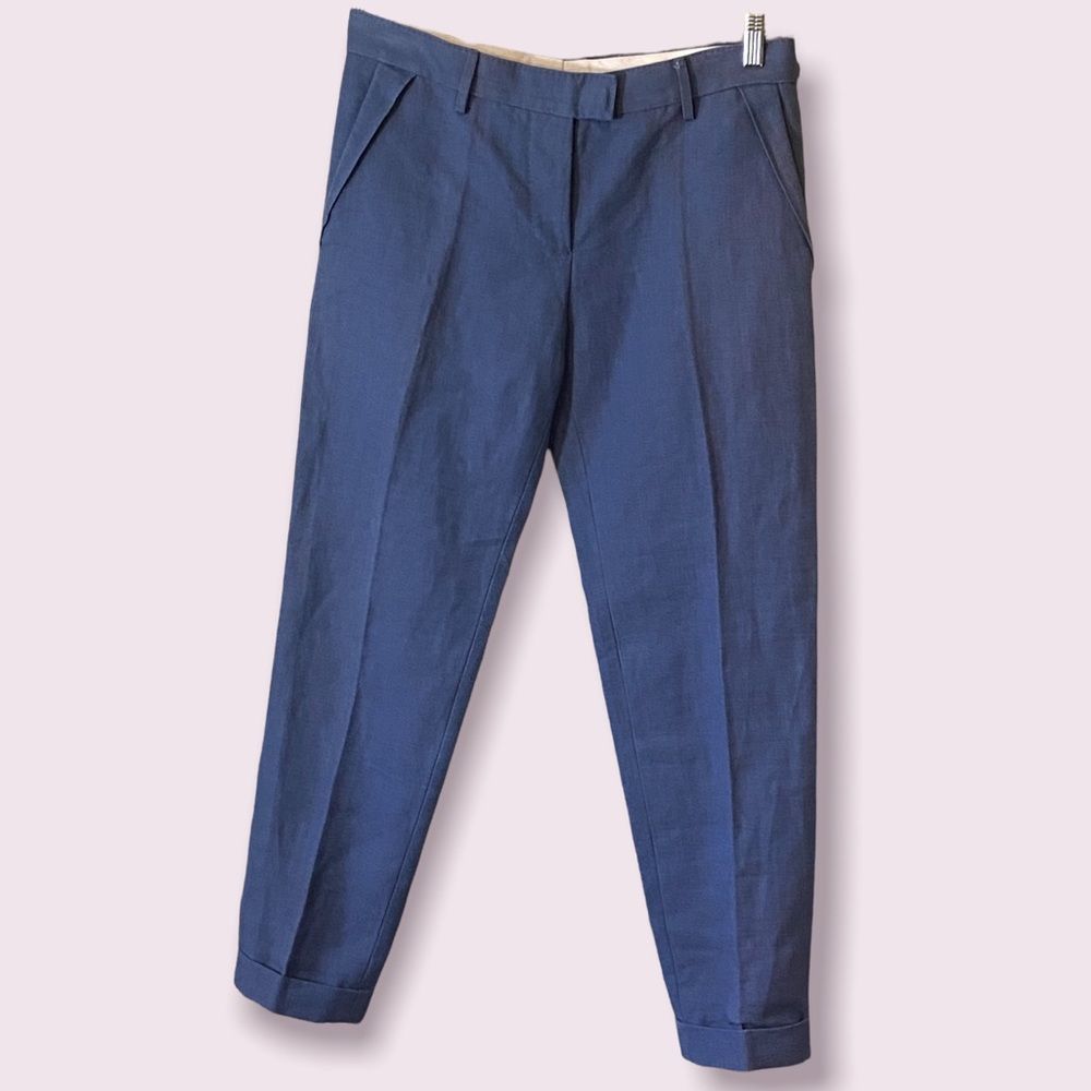 NWT Stella McCartney 100% hemp chambray slacks Italy size 42 US 6